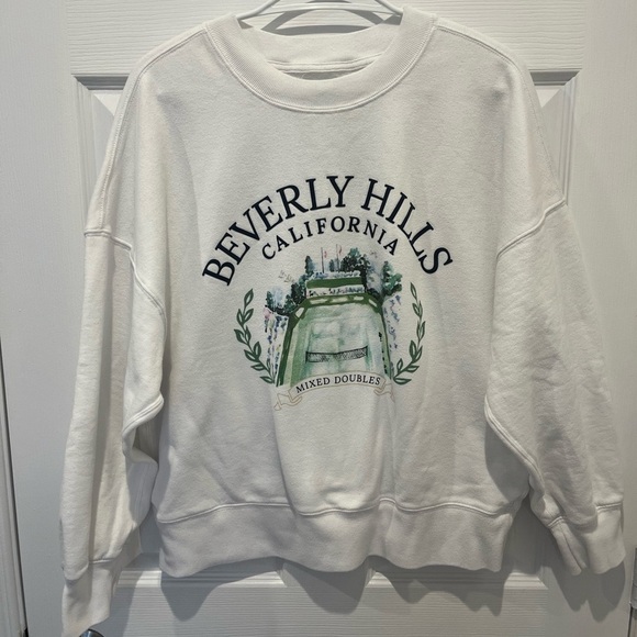 Abercrombie &‎ Fitch White Beverly Hills Preppy Country Club Crewneck Sweatshirt - Picture 1 of 4